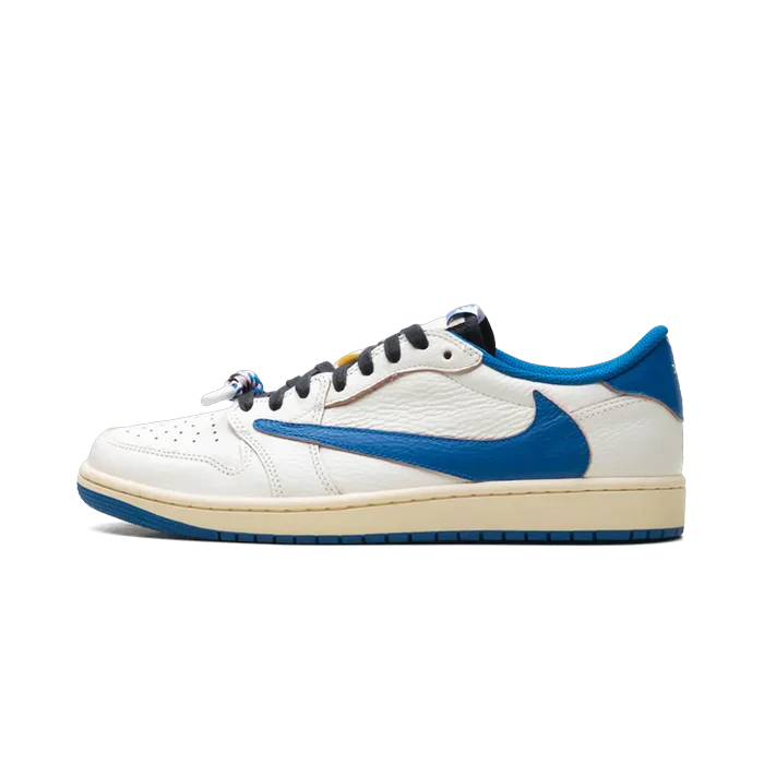 Air Jordan 1 Retro Low OG SP Fragment x Travis Scott Sail Military Blue