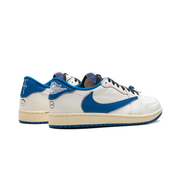 Air Jordan 1 Retro Low OG SP Fragment x Travis Scott Sail Military Blue