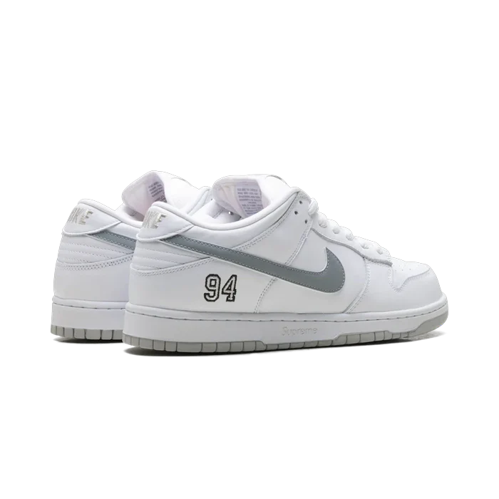 Nike SB Dunk Low Supreme 94 White Metallic Silver